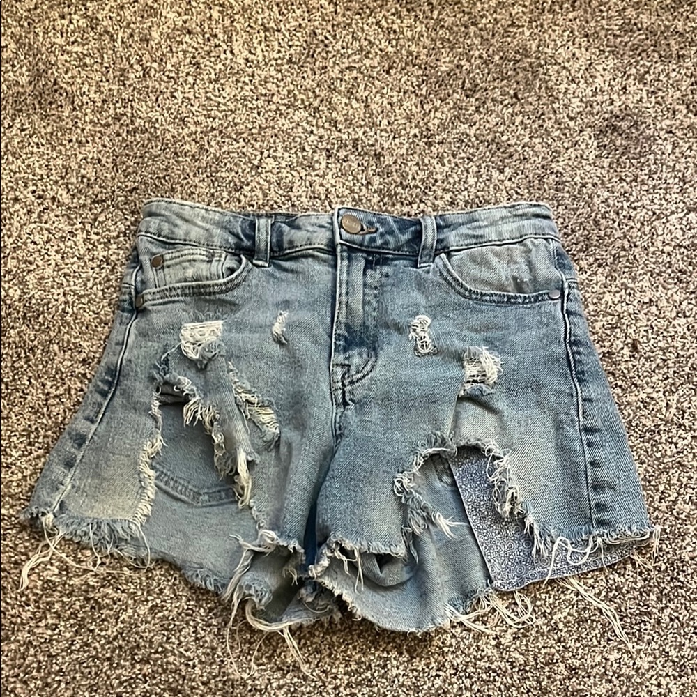 Kendall & Kylie Blue Distressed Jean Shorts